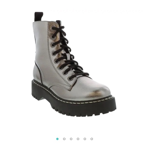 Size 7.5 pewter lace up with side zipper. NWOT - Picture 4 of 4